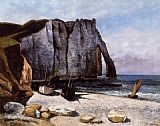 Gustave Courbet Wall Art - The Cliff at Etretat